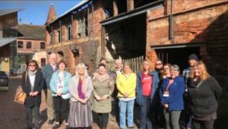 Friends gather for a behind-the-scenes tour of the Craven Dunnill works at Jackfield Tile Museum