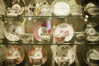 Coalport China Museum.  A collection of Coalport Cups and Saucers