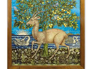Jackfield Tile Museum 1 - Arts and Crafts Deer panel by William de Morgan c1870 - Ironbridge.jpg