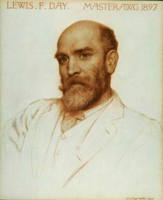 Head and shoulders portrait of a man. The man has a balding head but a full moustache and beard in a Victorian style. The head in the portrait is detailed and coloured in sepia tones, whilst the shoulders are a simple sketch of a suit jacket and waistcoat.