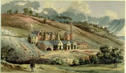 Blists Hill blast furnaces, Warrington Smyth (1817-1890), watercolour, 1847.