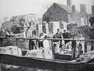 Workers in a brick yard, c.1900.