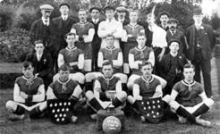 Photograph of Madeley Athletic Football Club, 1910.