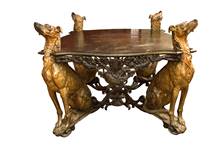 Coalbrookdale cast iron Deerhound Hall Table, mid-19th century.
