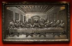 Cast iron bas-relief plaque depicting The Last Supper, manufactured from the 1840s until the 20 Century.