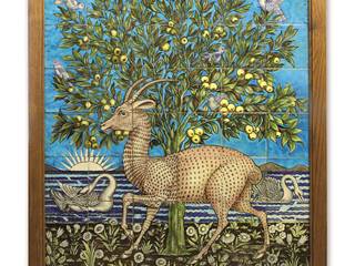 Arts and Crafts Deer Panel, William de Morgan c1870