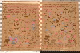 Sampler, Linen And Woollen Embroidery Thread, 1856.