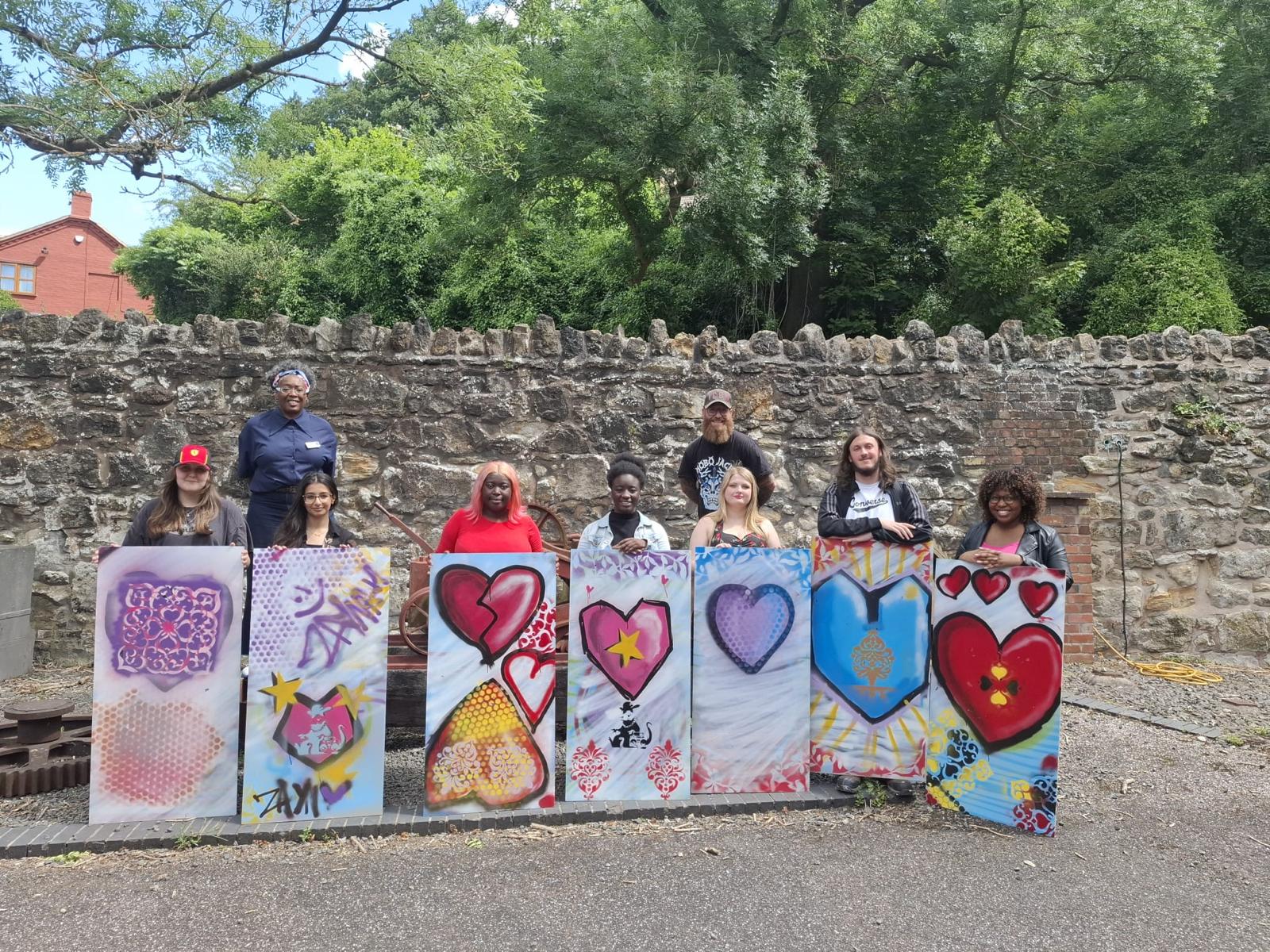 Students Taking Part In The Graffiti Art Project